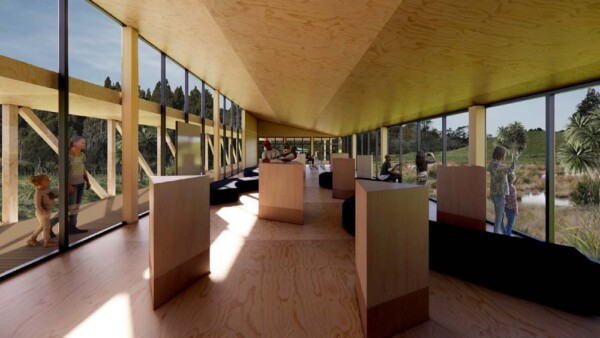 Interior view of visitor experience/education space Interior view of visitor experience/education space